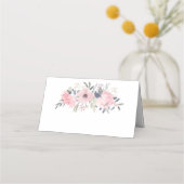 Blush Roze Waterverf Bloemen op Wit | Plaatskaartje (Achterkant)