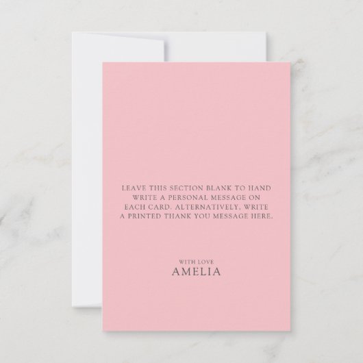 Blush roze Waterverf Bloemen Vrijgezellenfeest Wel Bedankkaart (Achterkant)