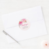 Blush roze Waterverf Bloemen Vrijgezellenfeest Wel Ronde Sticker (Envelop)