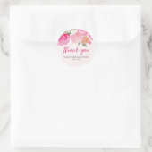 Blush roze Waterverf Bloemen Vrijgezellenfeest Wel Ronde Sticker (Tas)