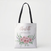 Blush roze waterverf bloemenbruidsmeisje tas (Voorkant)