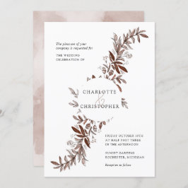 Blush roze waterverf bloemenbruiloft rozen kaart