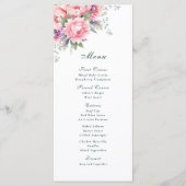 Blush Roze Waterverf Bloemenpioen Script Romantisc Menu (Voorkant)