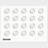 Blush Roze Waterverf Bloom Baby shower Ronde Sticker (Vel)