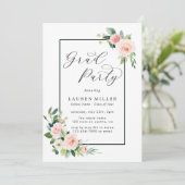 Blush roze Waterverf Bloom Graduation Party Kaart (Staand voorkant)