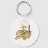 Blush Roze Waterverf Bloom Waar je bent geplant Sleutelhanger (Achterkant)