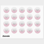 Blush roze Waterverf borstel streken bruiloft Ronde Sticker (Vel)