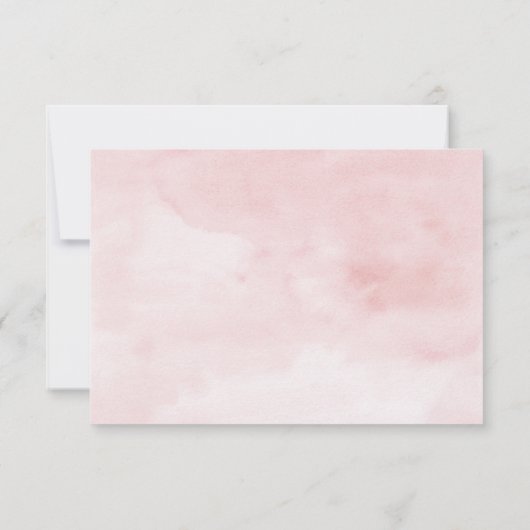 Blush Roze Waterverf Bow Baby shower Dank u Bedankkaart (Achterkant)