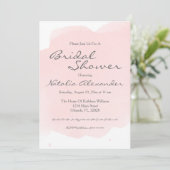Blush Roze Waterverf Bridal Shower Uitnodiging (Staand voorkant)