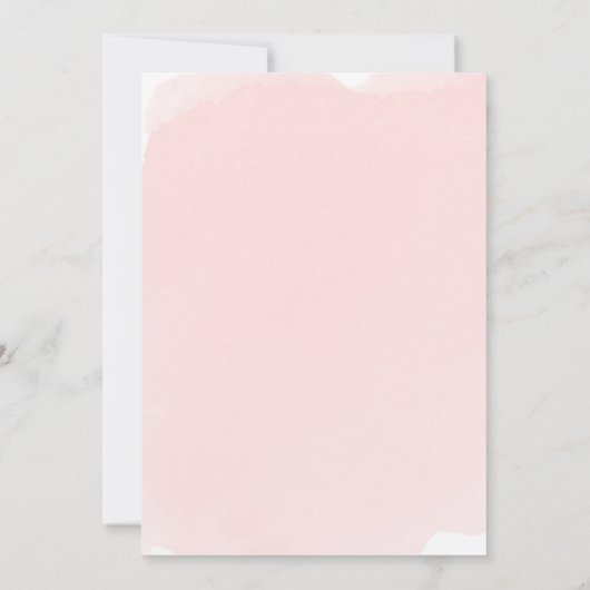 Blush Roze Waterverf Bridal Shower Uitnodiging (Achterkant)