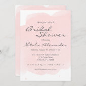 Blush Roze Waterverf Bridal Shower Uitnodiging (Voorkant / Achterkant)
