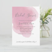 Blush Roze Waterverf Bridal Shower Uitnodiging (Staand voorkant)