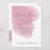 Blush Roze Waterverf Bridal Shower Uitnodiging (Voorkant / Achterkant)