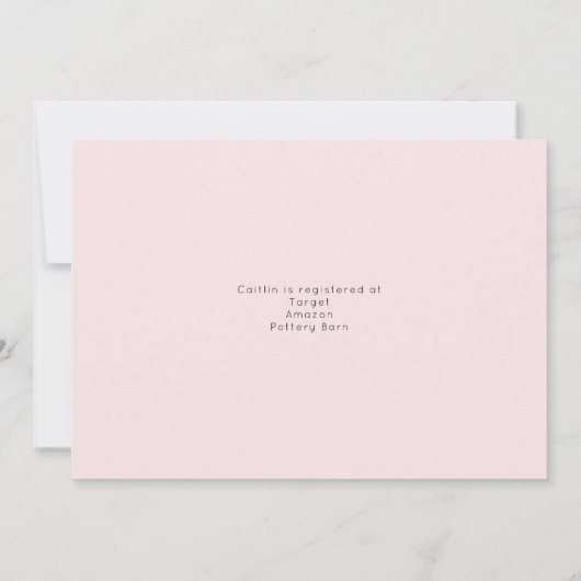 Blush Roze Waterverf Bridal Shower Uitnodiging (Achterkant)