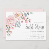 Blush Roze Waterverf Bridal Shower Uitnodiging (Voorkant / Achterkant)