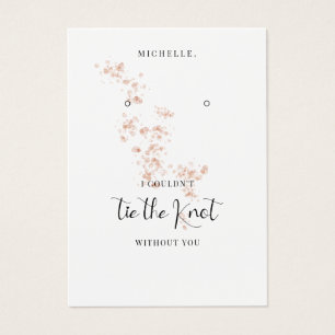 Blush Roze Waterverf Bridesmaid Earring Holder Visitekaartje