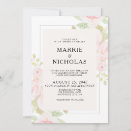 Blush roze Waterverf  bruiloft