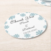 Blush roze, Waterverf bruiloft Dank je   Ronde Kartonnen Onderzetter (Gebogen)