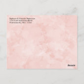 Blush roze Waterverf bruiloft dank u 3 foto Briefkaart (Achterkant)