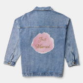 Blush Roze Waterverf Bruiloft Denim Jacket (Achterkant)