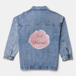 Blush Roze Waterverf Bruiloft Denim Jacket