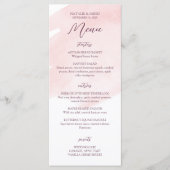 Blush Roze Waterverf Bruiloft Menu (Voorkant)