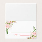 Blush roze Waterverf bruiloft met paars Kaart (Buitenkant ongevouwen)