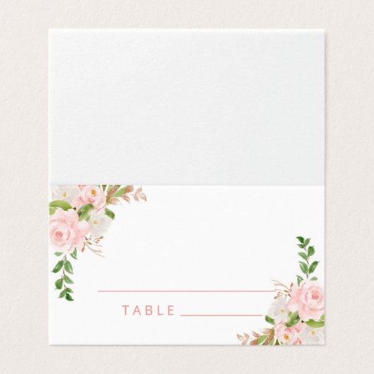 Blush roze Waterverf bruiloft met paars Kaart (Buitenkant ongevouwen)