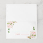 Blush roze Waterverf bruiloft met paars Plaatskaartje (Buitenkant ongevouwen)