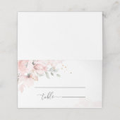 Blush roze Waterverf bruiloft met paars Plaatskaartje (Buitenkant ongevouwen)