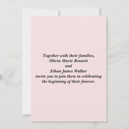 Blush roze Waterverf bruiloft uitnodiging (Achterkant)