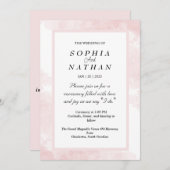 Blush roze Waterverf bruiloft uitnodiging (Voorkant / Achterkant)