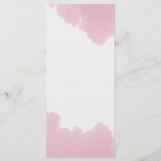 Blush Roze Waterverf Brush Lijnen Bruiloft Menu (Achterkant)