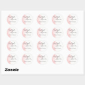 Blush Roze Waterverf Brushstroke Kaart Sticker (Vel)