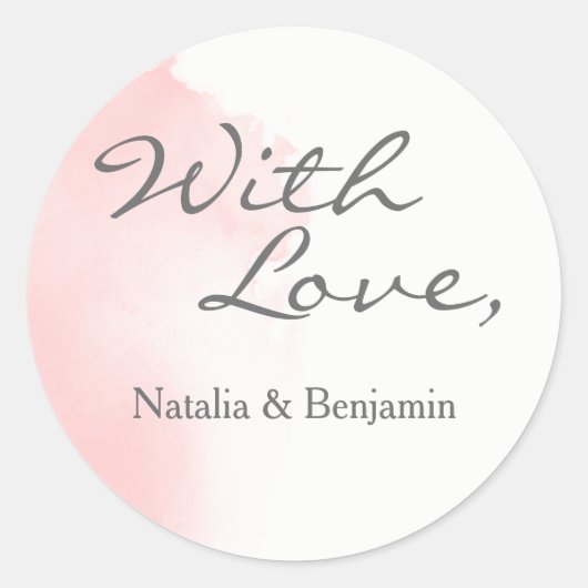 Blush Roze Waterverf Brushstroke Kaart Sticker (Voorkant)