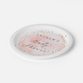 Blush Roze Waterverf Circle Baby shower Papieren Bordje (Gekanteld)