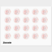Blush Roze Waterverf Circle Baby shower Ronde Sticker (Vel)