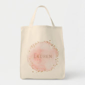 Blush roze Waterverf Cirkel Gepersonaliseerde kerr Tote Bag (Voorkant)