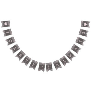 Blush roze Waterverf Confetti bruiloft voor altijd Vlaggetjes