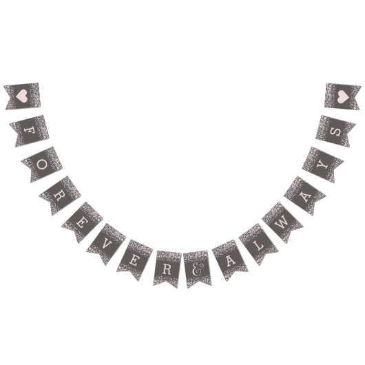 Blush roze Waterverf Confetti bruiloft voor altijd Vlaggetjes (Alle)