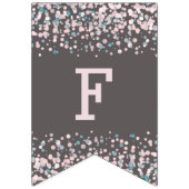 Blush roze Waterverf Confetti bruiloft voor altijd Vlaggetjes (Tweede vlag)