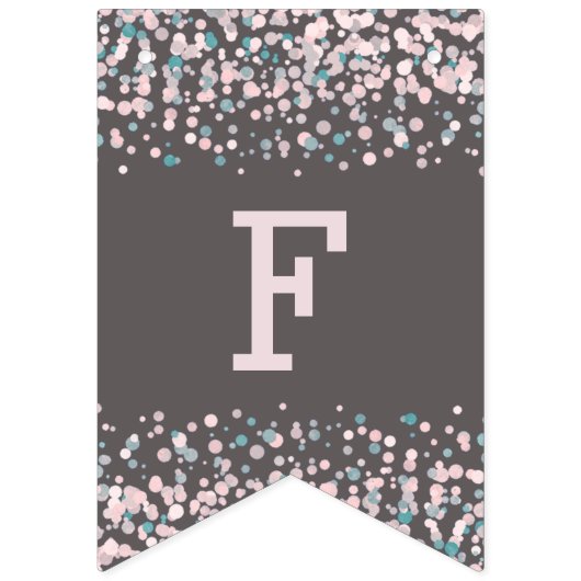 Blush roze Waterverf Confetti bruiloft voor altijd Vlaggetjes (Tweede vlag)