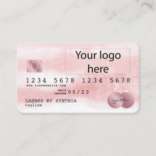 Blush roze Waterverf creditcard stijl ADD LOGO Visitekaartje