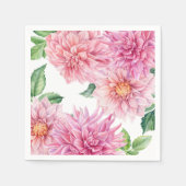 Blush Roze Waterverf Dahlia Bloemen Patroon Servet (Voorkant)