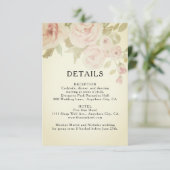 Blush roze Waterverf  details Informatiekaartje (Staand voorkant)