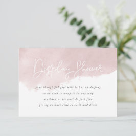Blush roze Waterverf Display Douche Geen geschenkv Informatiekaartje