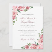 Blush roze waterverf elegant bruiloft kaart (Voorkant)