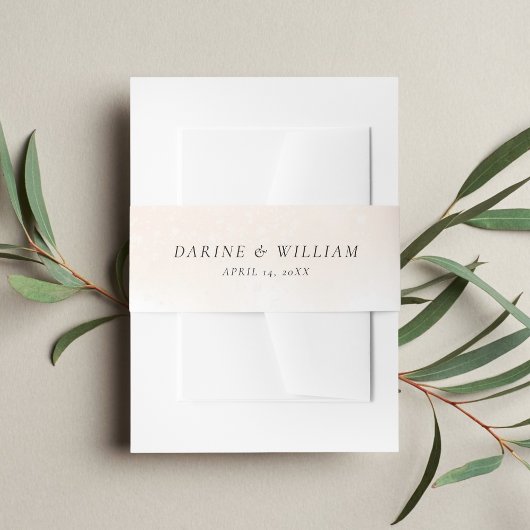 Blush Roze Waterverf Elegante Typografie Huwelijk Uitnodigingen Wikkel