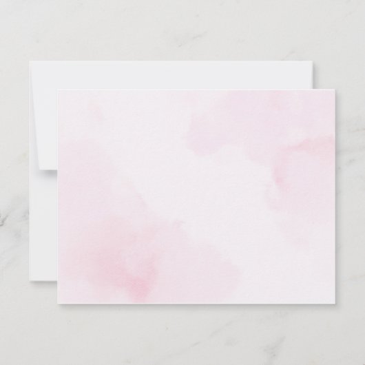 Blush Roze Waterverf en Gold Note Kaart (Achterkant)