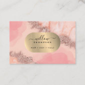 Blush Roze Waterverf Faux Gold Foil Professional Visitekaartje (Voorkant)